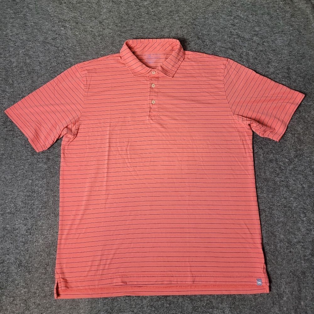 Peter Millar Crown Crafted Bluff Aqua Cotton Polo Mens Shirt Size XL Striped